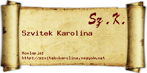 Szvitek Karolina névjegykártya
